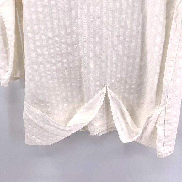 Cut Loose Size XL White Lagenlook Minimalist Coastal Long Sleeve Tunic Top - Picture 3 of 5